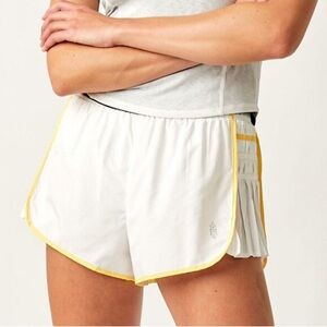 Free People FP Movement Medium White Yellow Easy Tiger Shorts